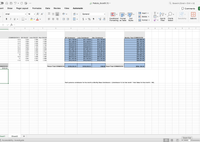 Excel spreadsheet